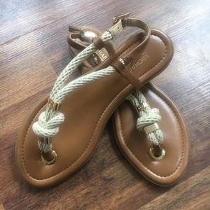 NWOB Michael Kors Gold Holly Rope Sandals